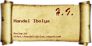 Handel Ibolya névjegykártya